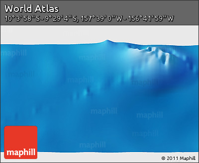 Shaded Relief 3D Map of the Area around 9° 46' 31" S, 157° 10' 30" W
