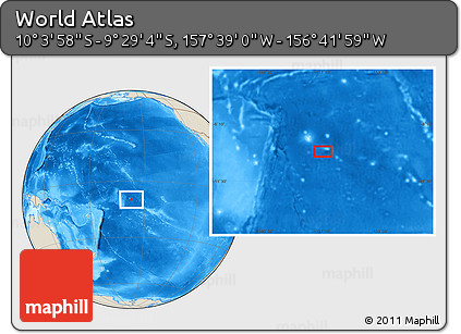 Shaded Relief Location Map of the Area around 9° 46' 31" S, 157° 10' 30" W