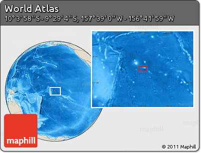 Shaded Relief Location Map of the Area around 9° 46' 31" S, 157° 10' 30" W