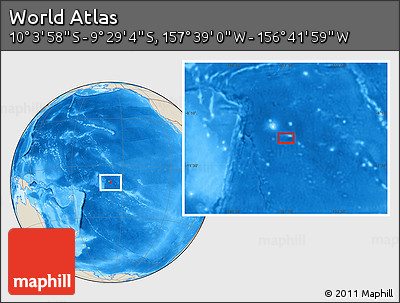 Shaded Relief Location Map of the Area around 9° 46' 31" S, 157° 10' 30" W