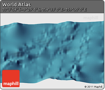 Satellite 3D Map of the Area around 9° 46' 31" S, 159° 1' 30" E