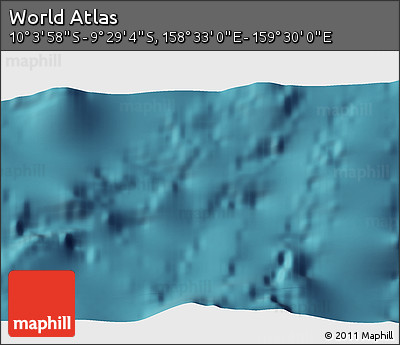 Satellite 3D Map of the Area around 9° 46' 31" S, 159° 1' 30" E