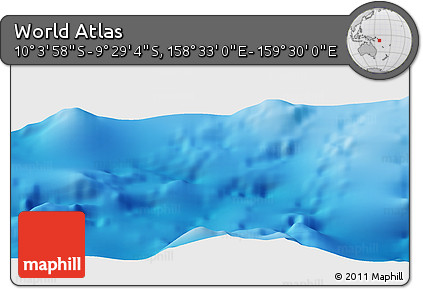 Physical Panoramic Map of the Area around 9° 46' 31" S, 159° 1' 30" E