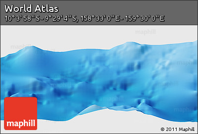 Physical Panoramic Map of the Area around 9° 46' 31" S, 159° 1' 30" E