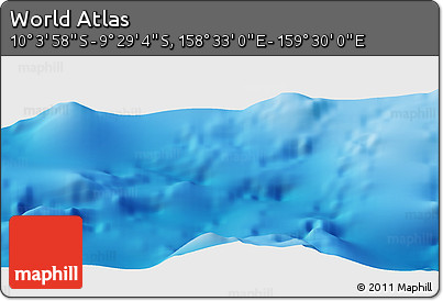 Physical Panoramic Map of the Area around 9° 46' 31" S, 159° 1' 30" E