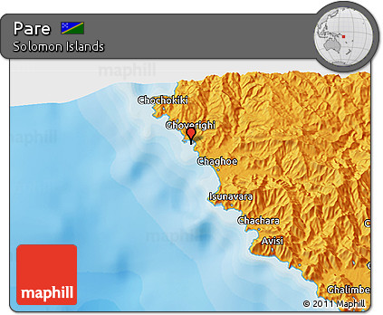 Political 3D Map of Pare
