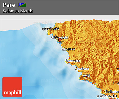 Political 3D Map of Pare