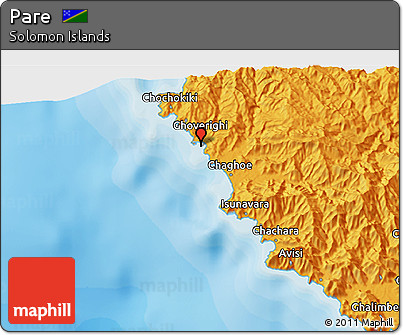 Political 3D Map of Pare