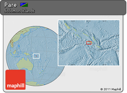 Savanna Style Location Map of Pare, hill shading