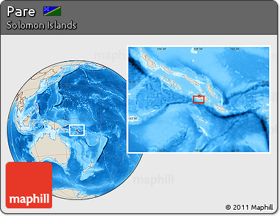 Shaded Relief Location Map of Pare