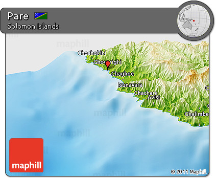 Physical Panoramic Map of Pare