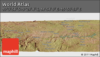 Satellite Panoramic Map of the Area around 9° 46' 31" S, 15° 22' 30" E