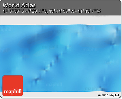 Physical 3D Map of the Area around 9° 46' 31" S, 15° 13' 29" W