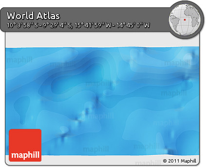 Political 3D Map of the Area around 9° 46' 31" S, 15° 13' 29" W