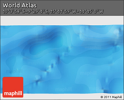 Political 3D Map of the Area around 9° 46' 31" S, 15° 13' 29" W