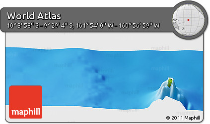 Physical Panoramic Map of the Area around 9° 46' 31" S, 161° 25' 30" W