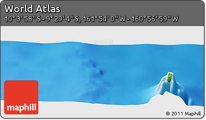 Physical Panoramic Map of the Area around 9° 46' 31" S, 161° 25' 30" W