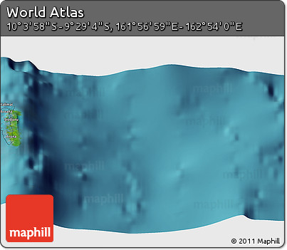 Satellite 3D Map of the Area around 9° 46' 31" S, 162° 25' 30" E