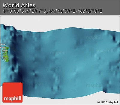 Satellite 3D Map of the Area around 9° 46' 31" S, 162° 25' 30" E
