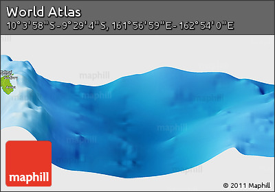 Physical Panoramic Map of the Area around 9° 46' 31" S, 162° 25' 30" E