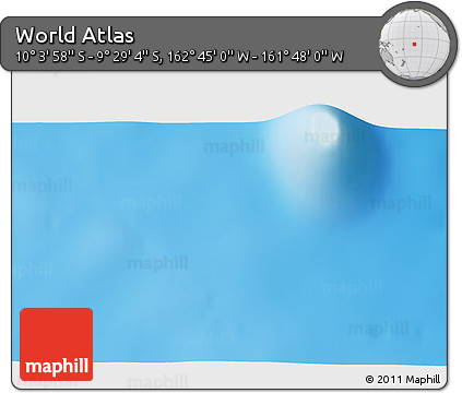 Physical 3D Map of the Area around 9° 46' 31" S, 162° 16' 30" W