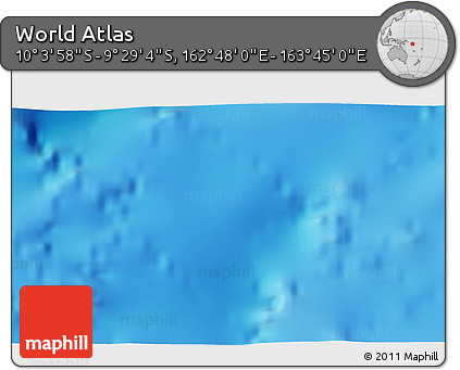 Physical 3D Map of the Area around 9° 46' 31" S, 163° 16' 30" E