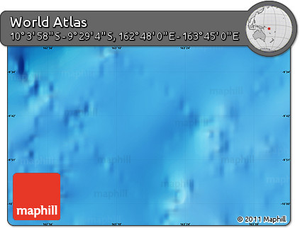 Physical Map of the Area around 9° 46' 31" S, 163° 16' 30" E