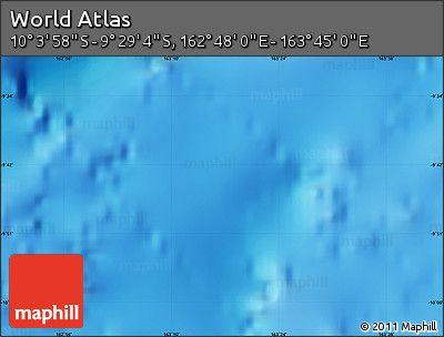 Physical Map of the Area around 9° 46' 31" S, 163° 16' 30" E