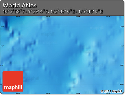 Physical Map of the Area around 9° 46' 31" S, 163° 16' 30" E
