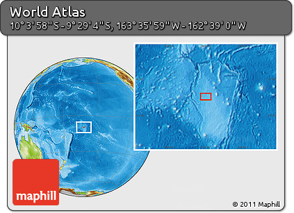 Physical Location Map of the Area around 9° 46' 31" S, 163° 7' 30" W