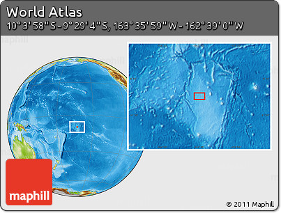 Physical Location Map of the Area around 9° 46' 31" S, 163° 7' 30" W