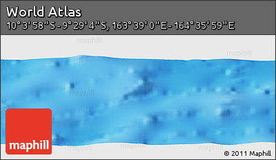 Physical Panoramic Map of the Area around 9° 46' 31" S, 164° 7' 30" E