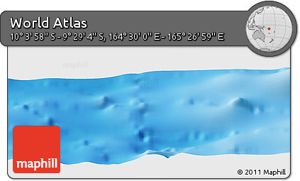 Physical Panoramic Map of the Area around 9° 46' 31" S, 164° 58' 29" E