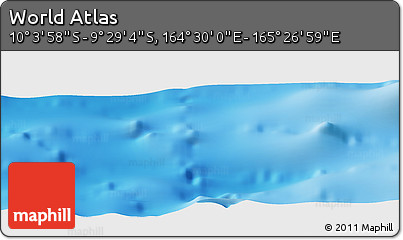 Physical Panoramic Map of the Area around 9° 46' 31" S, 164° 58' 29" E