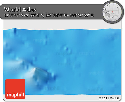 Physical 3D Map of the Area around 9° 46' 31" S, 168° 22' 30" E