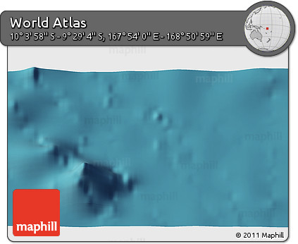 Satellite 3D Map of the Area around 9° 46' 31" S, 168° 22' 30" E