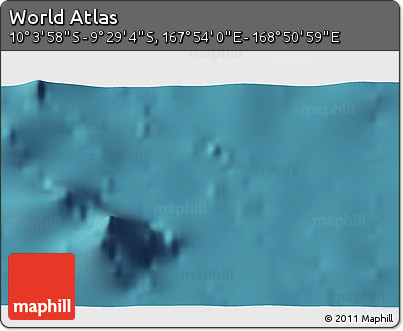 Satellite 3D Map of the Area around 9° 46' 31" S, 168° 22' 30" E