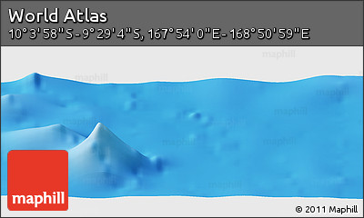 Physical Panoramic Map of the Area around 9° 46' 31" S, 168° 22' 30" E
