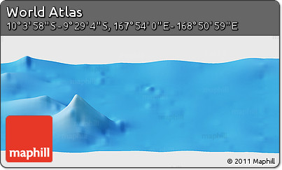 Physical Panoramic Map of the Area around 9° 46' 31" S, 168° 22' 30" E