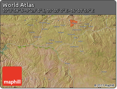 Satellite Map of the Area around 9° 46' 31" S, 16° 13' 30" E