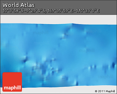 Physical 3D Map of the Area around 9° 46' 31" S, 170° 4' 29" E