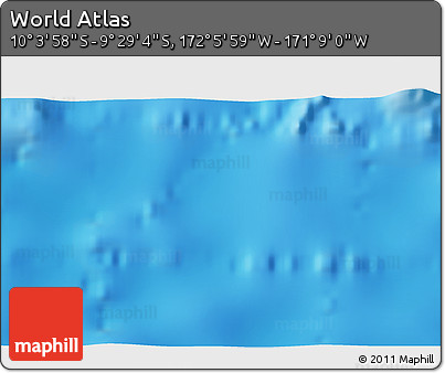 Physical 3D Map of the Area around 9° 46' 31" S, 171° 37' 30" W