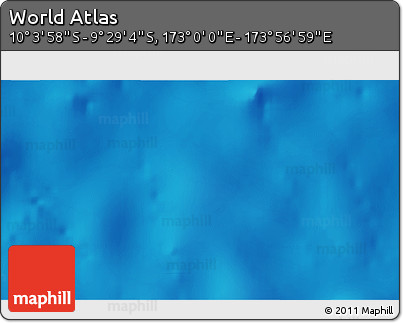 Physical 3D Map of the Area around 9° 46' 31" S, 173° 28' 29" E