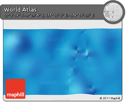 Physical 3D Map of the Area around 9° 46' 31" S, 177° 43' 29" E