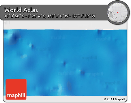 Physical 3D Map of the Area around 9° 46' 31" S, 177° 34' 29" W