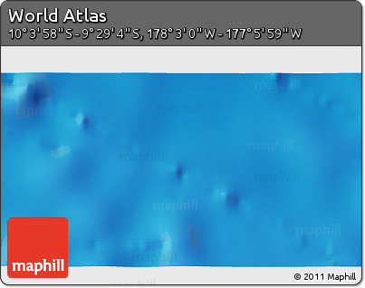 Physical 3D Map of the Area around 9° 46' 31" S, 177° 34' 29" W