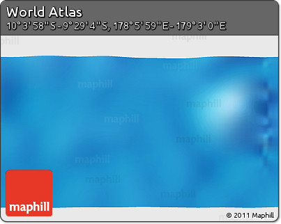 Physical 3D Map of the Area around 9° 46' 31" S, 178° 34' 29" E