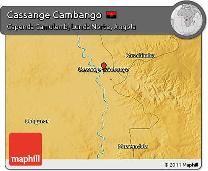 Physical 3D Map of Cassange Cambango