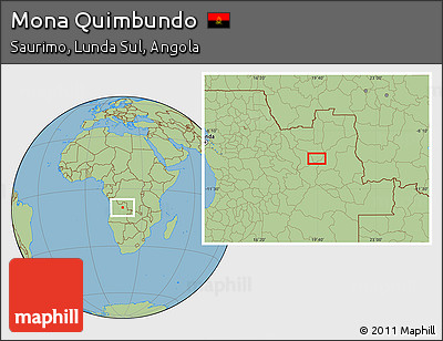 Savanna Style Location Map of Mona Quimbundo