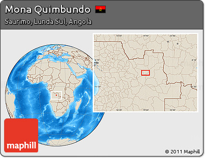 Shaded Relief Location Map of Mona Quimbundo